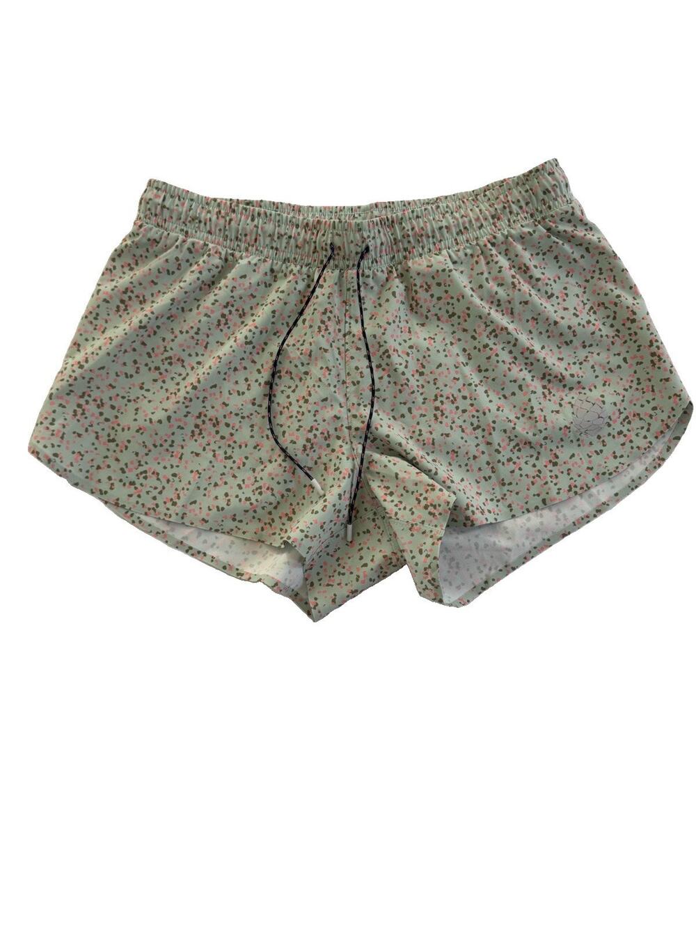 Stio Running Shorts Lined 3” Inseam Women's Small Green Coral Black #NE81